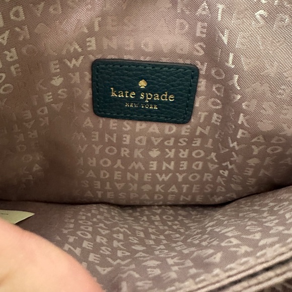 Kate Spade leila triple gusset crossbody purse in dark green - Picture 8 of 10